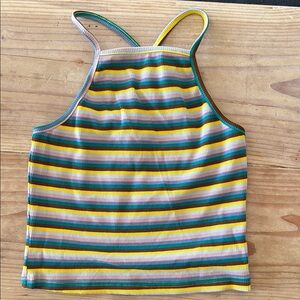 NWT Le Lis Colorful Striped Ribbed Tank small